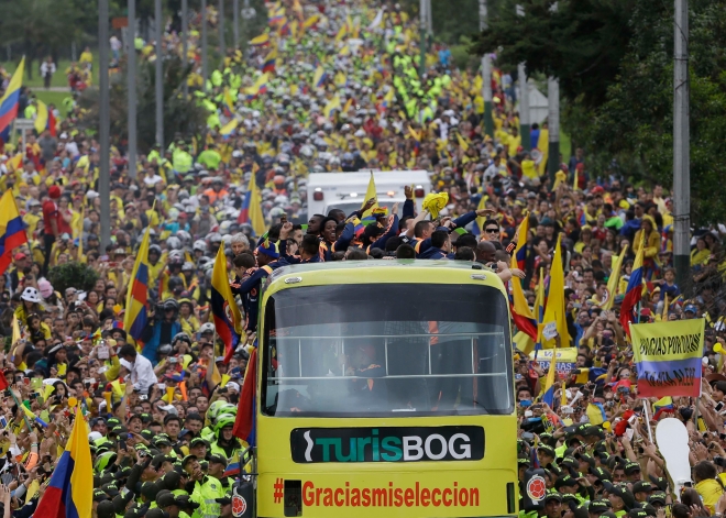 El espectacular recibimiento de Colombia a su selección