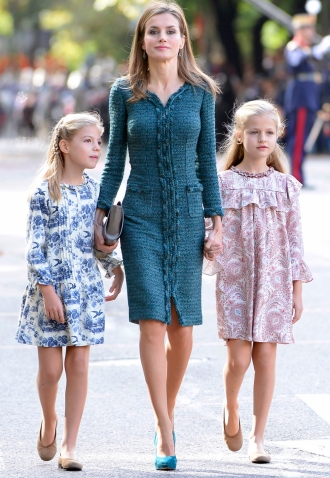 El look de Letizia, Leonor y Sofía en el día de la Hispanidad