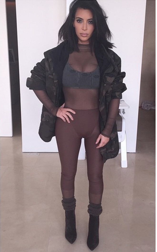 Kim Kardashian y su particular estilismo para Kanye West