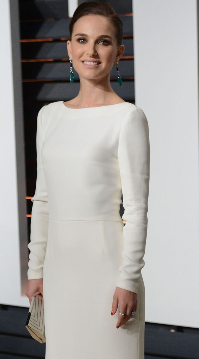 Oscars 2015: Natalie Portman, muy guapa de blanco