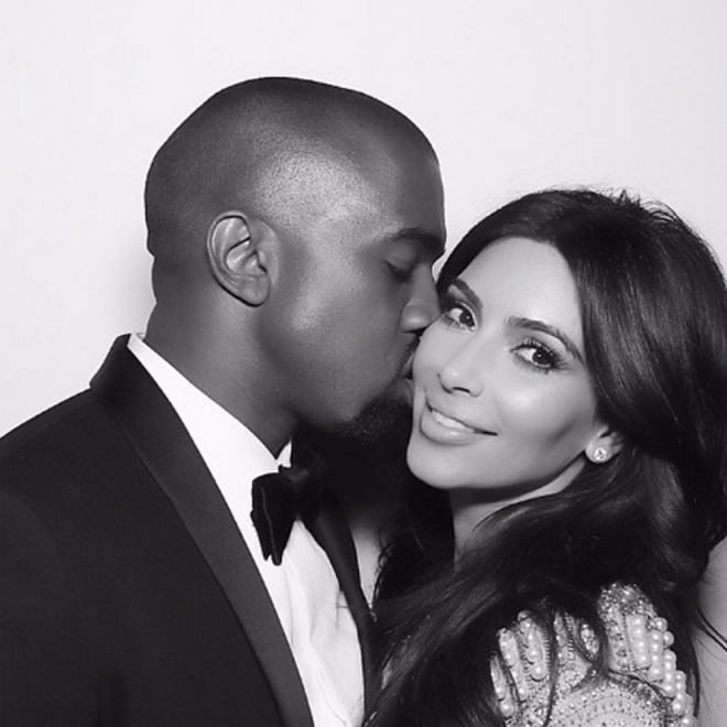 Kanye West y Kim Kardashian, enamorados tras su boda en Instagram