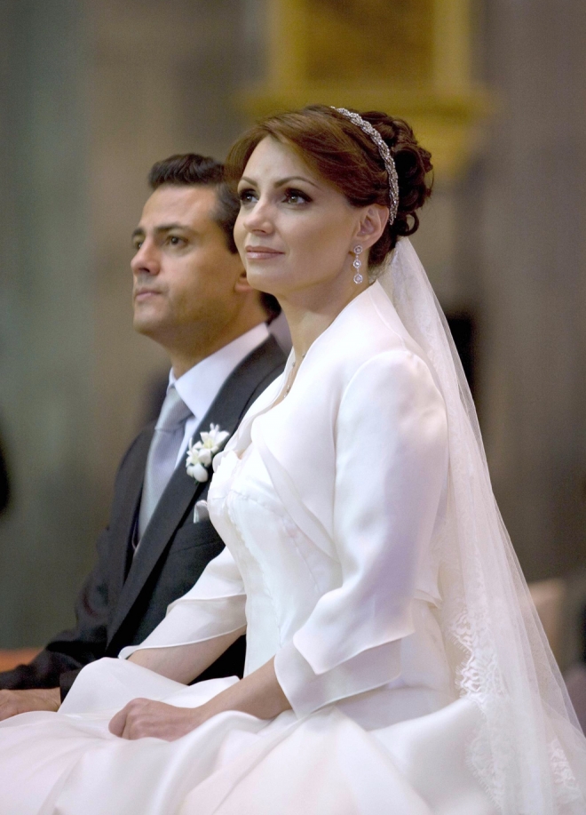 Angélica Rivera, en su boda con Peña Nieto