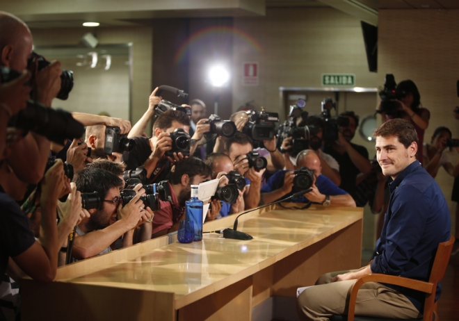 Iker Casillas, en la rueda de prensa de su adiós al Real Madrid