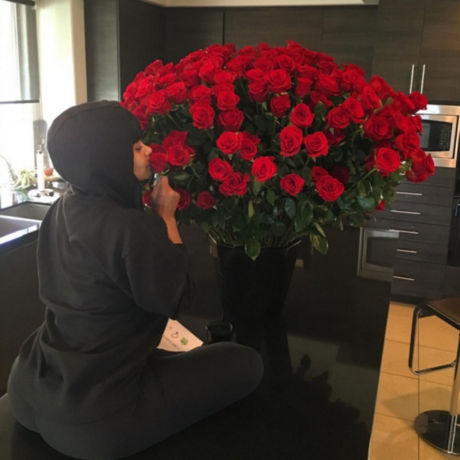 San Valentín en Instagram: Blac Chyna y las flores de Rob Kardashian