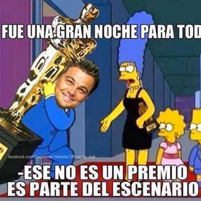 Memes Oscars 2016: Leonardo DiCaprio se marca un Homer Simpson