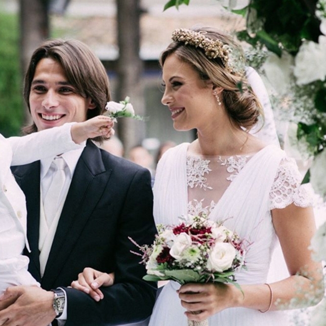 Jessica Bueno y Jota Peleteiro, en el día de su boda