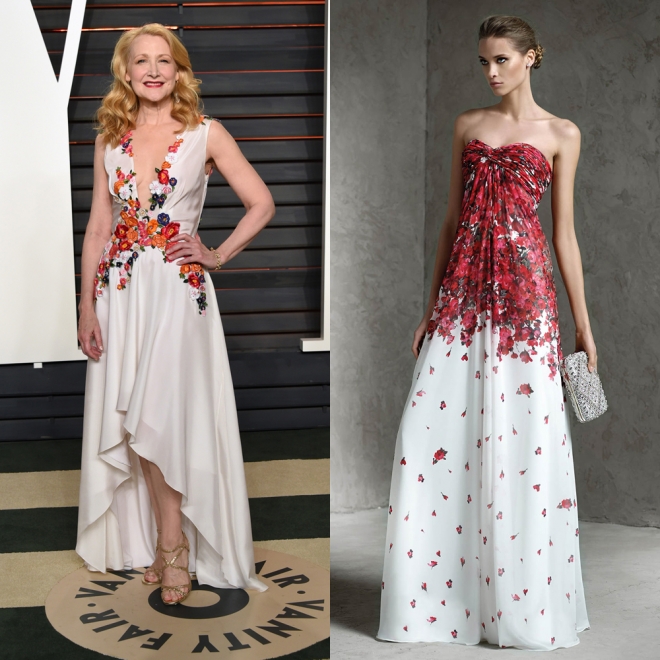 Patricia Clarkson, una novia florida que también lleva Pronovias