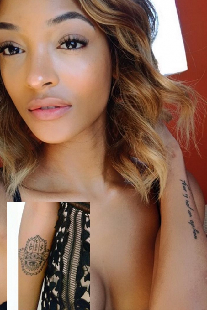 Tatuajes en el brazo:  El Hamsa Hand de Jourdan Dunn