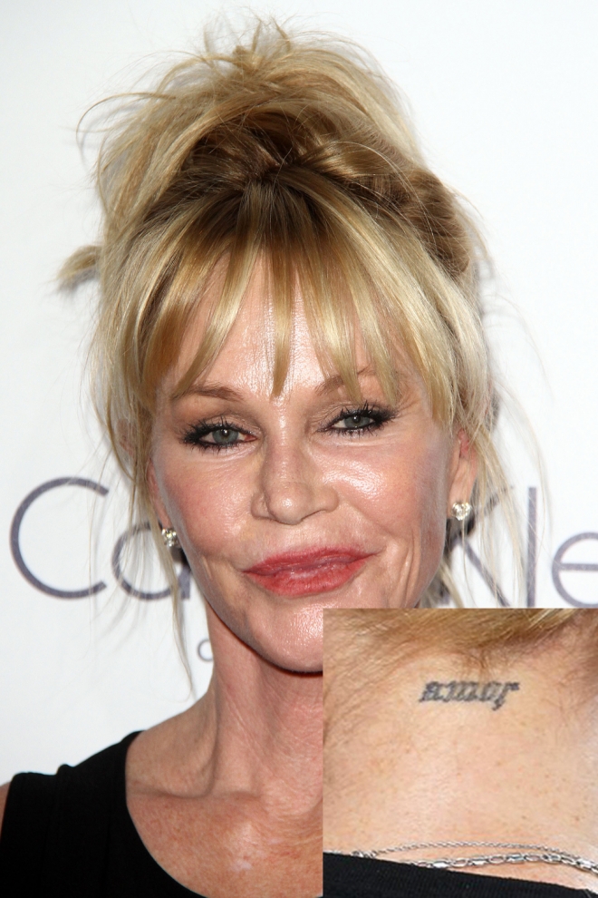 Tatuajes en el cuello: El amor de Melanie Griffith