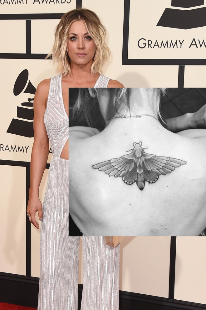 Tatuajes en la espalda: la mariposa de Kaley Cuoco
