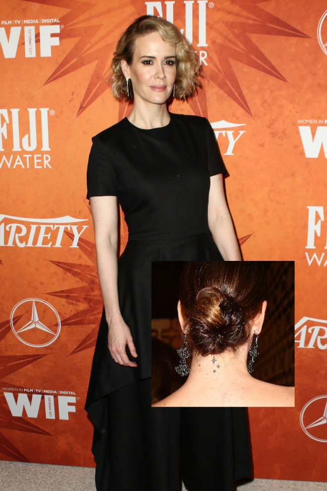 Tatuajes en el cuello: Las estrellas de Sarah Paulson