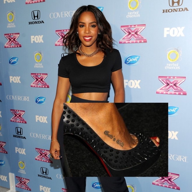 Tatuajes en el empeine: el discreto tattoo de Kelly Rowland