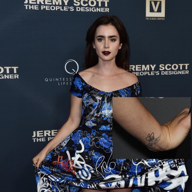 Tatuajes en la muñeca: el corazón de Lily Collins