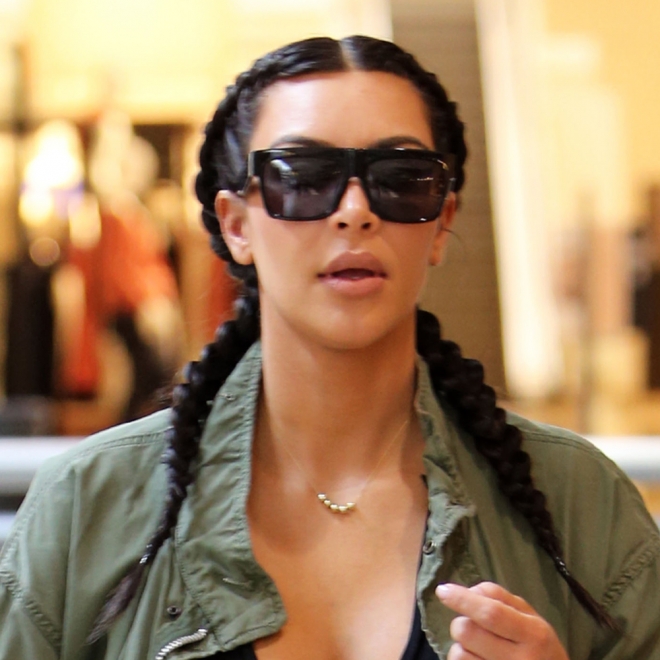 Boxer braids: más trenzas de boxeador para Kim Kardashian