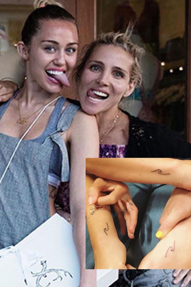 Tatuajes de amigas famosas: Miley Cyrus y Elsa Pataky