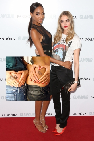 Tatuajes de amigas famosas: Jourdan Dunn y Cara Delevingne