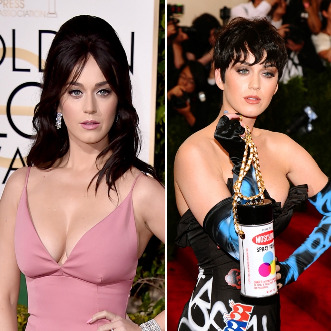 Cambios de looks de famosas: Katy Perry, radiante y estupenda