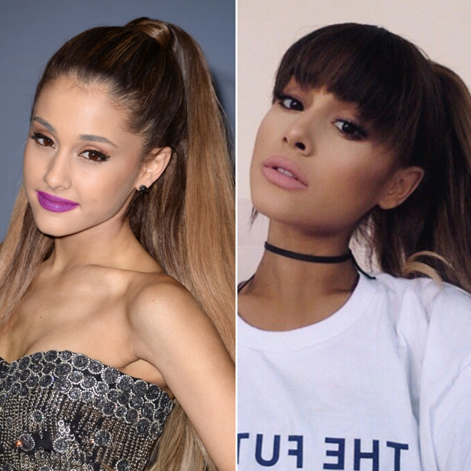 Famosas, ¿con o sin flequillo?: Ariana Grande