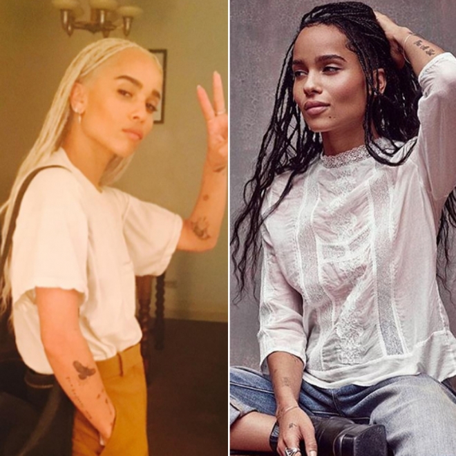 Cambios de looks de famosas: Zoe Kravitz, diferente y atrevida