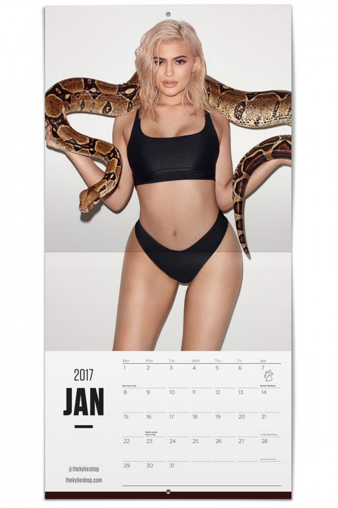 El calendario de Kylie en su tienda online