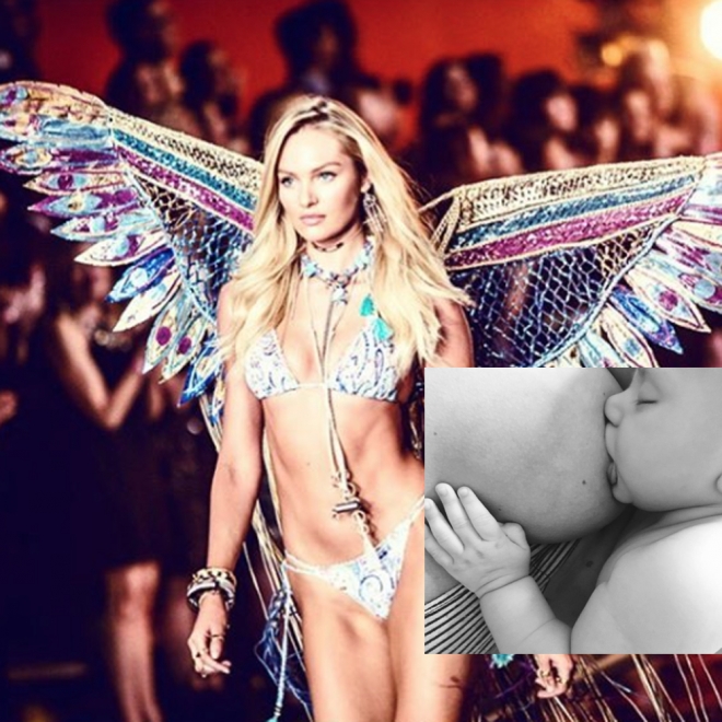 Lactancia materna: Candice Swanepoel, todo por su bebé