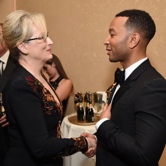 Globos de Oro en Instagram: John Legend conoce a Meryl Streep