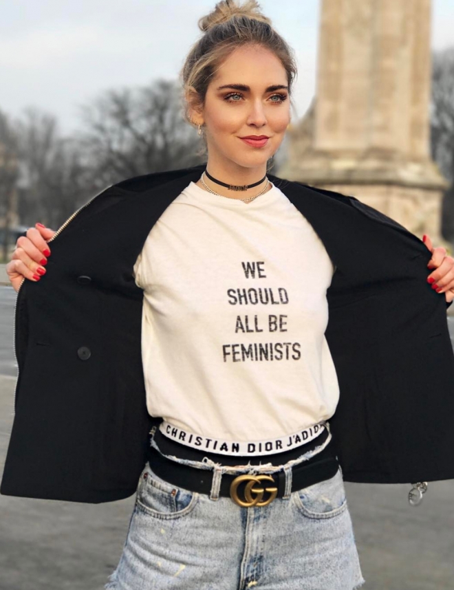 maceta polvo Lechuguilla Tendencias Chiara Ferragni: Camiseta feminista