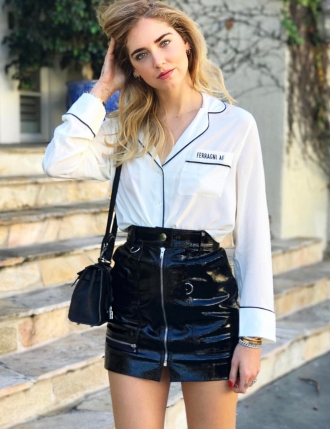 Tendencias Chiara Ferragni: Falda charol