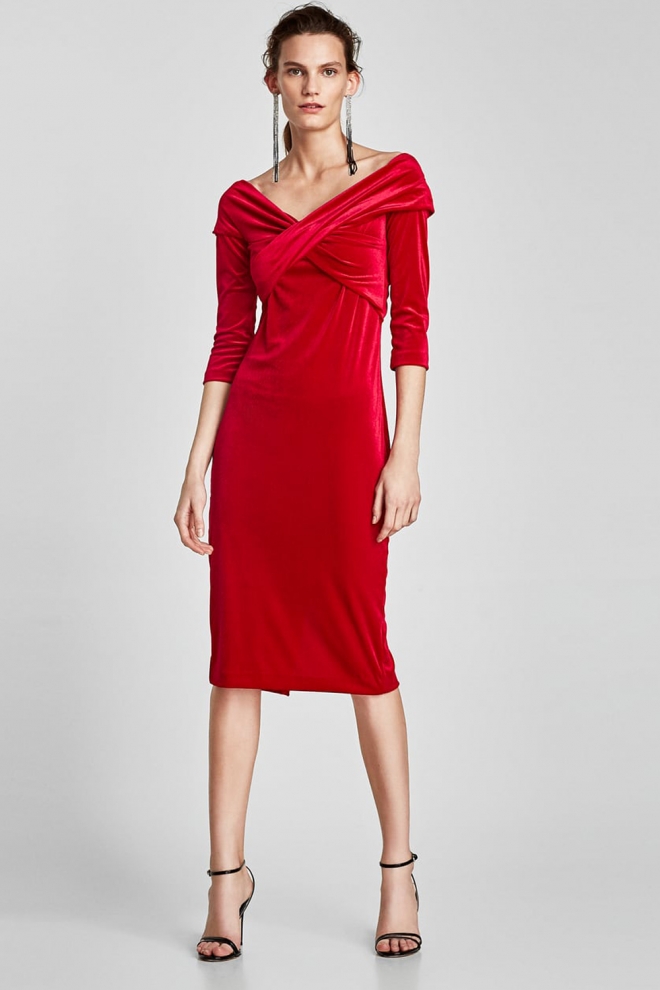 vestido rojo de ZARA