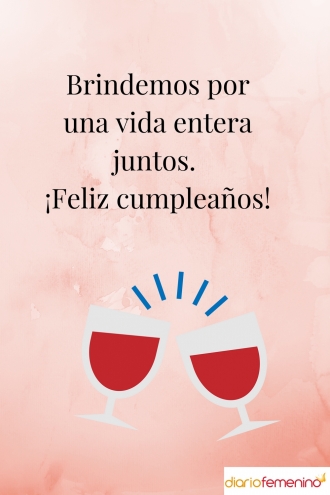 Tarjeta de felicitación con brindis incluido