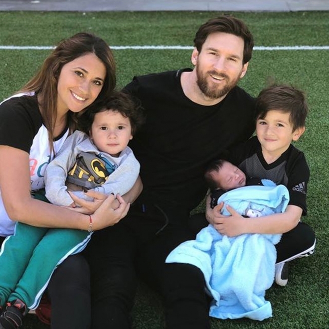 Messi, Antonella Rocuzzo y sus tres hijos: Una familia feliz