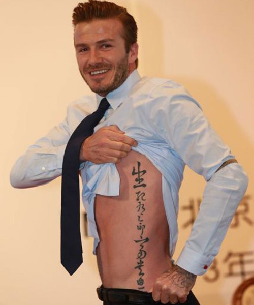 David Beckham y su tatuaje a China