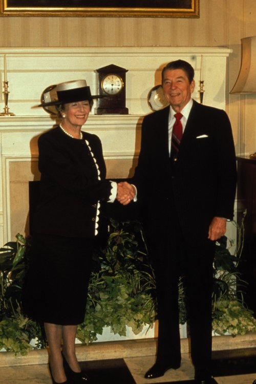 Margaret Thatcher con el ex presidente de Estados Unidos, Ronald Reagan