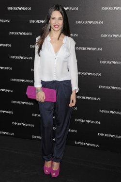 Xenia Tostado en la inauguración de la tienda Emporio Armani en Madrid