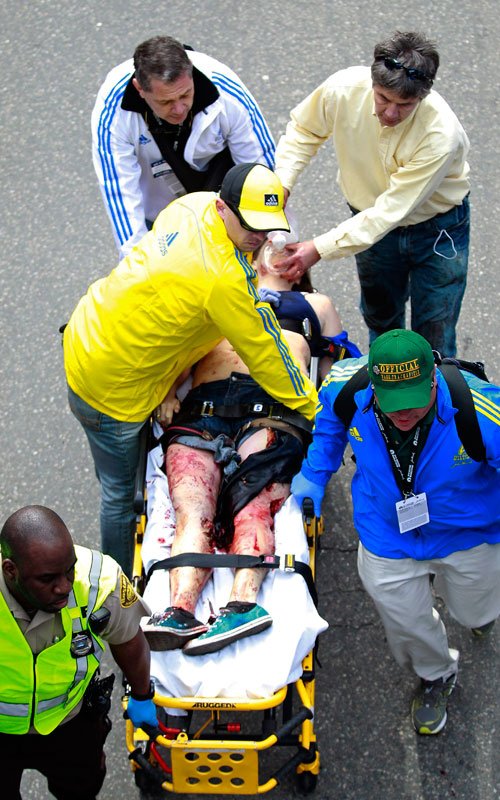 La meta del maratón de Boston, convertida en tragedia
