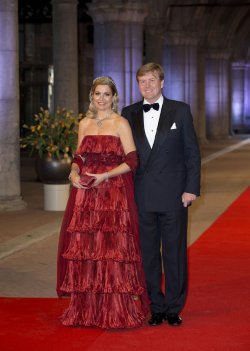 Guillermo de Holanda y Máxima Zorreguieta en la última cena organizada por Beatriz de Holanda como Reina