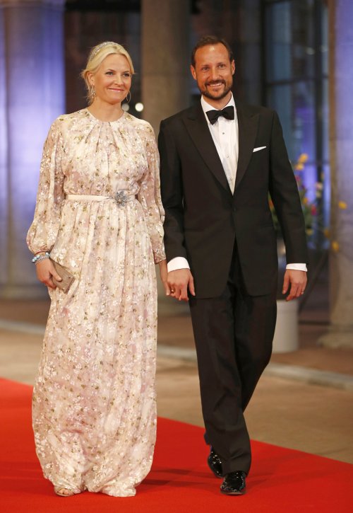 Haakon y Mette Marit de Noruega en la última cena organizada por Beatriz de Holanda como Reina