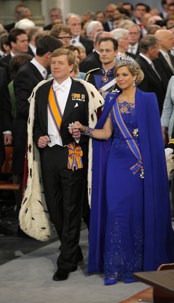 Guillermo de Holanda y Máxima Zorreguieta a su llegada a la ceremonia de coronación