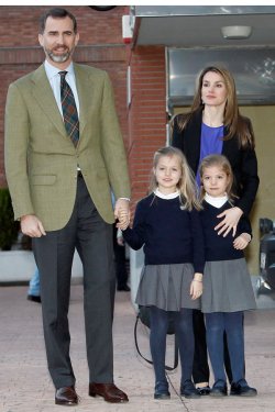 Letizia, el Príncipe Felipe y las Infantas Leonor y Sofía