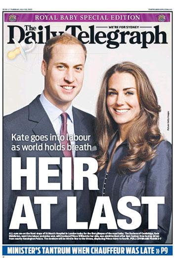 La noticia del nacimiento del bebé real acapara las portadas de los periódicos