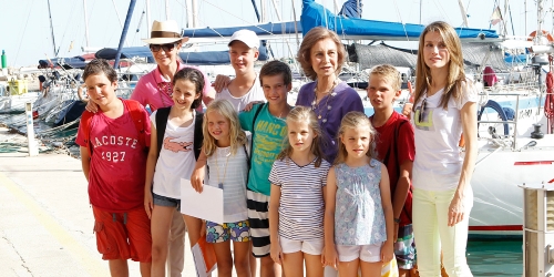Letizia durante sus vacaciones en Mallorca con la Infanta Cristina y la reina Sofía