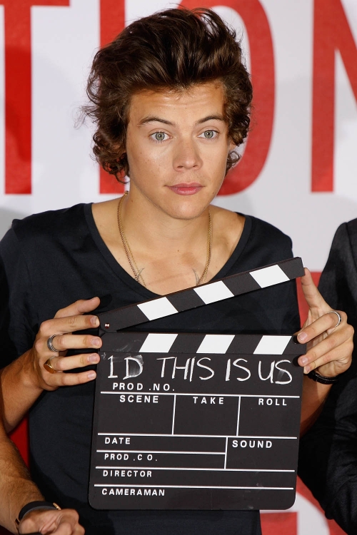 Harry Styles durante la presentación de la película de One Direction This is Us