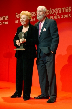 La actriz Amparo Soler junto a Luis García Berlanga