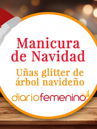 Tutorial de uñas glitter de árbol de Navidad