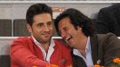 Paula Echevarría, al trabajo, y David Bustamante, al tenis del Máster de Madrid