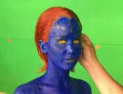 El look más extremo de Jennifer Lawrence: bodypainting en X Men