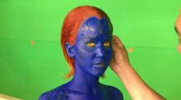 El look más extremo de Jennifer Lawrence: bodypainting en X Men