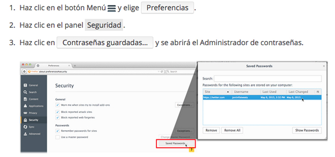 Cómo quitar contraseñas de Firefox Cómo quitar contraseñas de Firefox