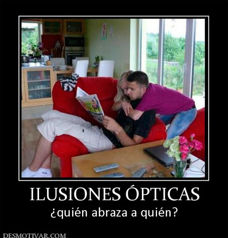 ¿Quién abraza a quién en esta ilusión óptica? ¿Quién abraza a quién en esta ilusión óptica?