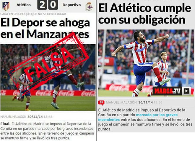 Marca denunciará al tuitero que manipuló su noticia del Atlético Depor Marca denunciará al tuitero que manipuló su noticia del Atlético Depor